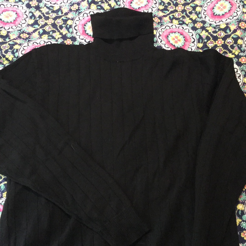 Wool ribbed turtleneck by J peterman